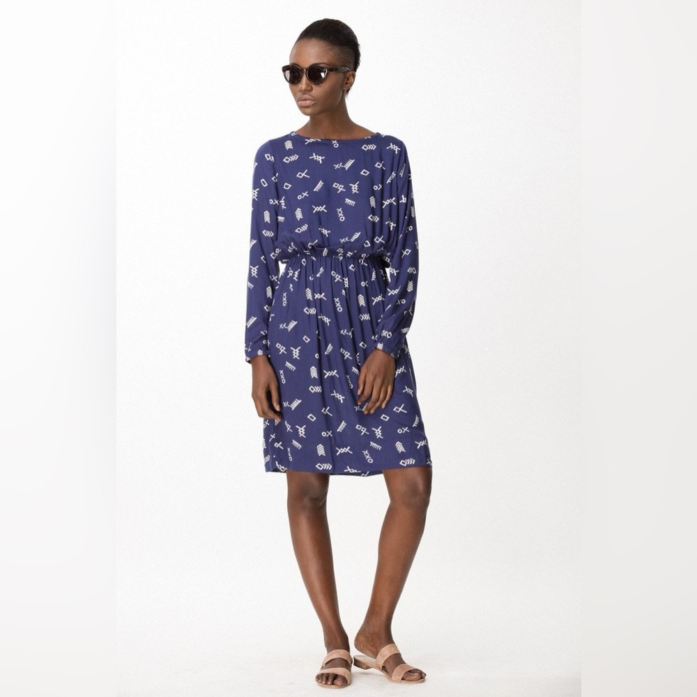 Osei Duro navy printed dress